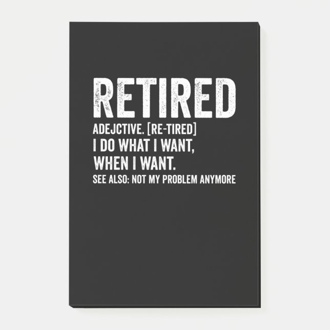 Post-it® Définition Adjective Retraitée Pas Mon Problème An (Devant)