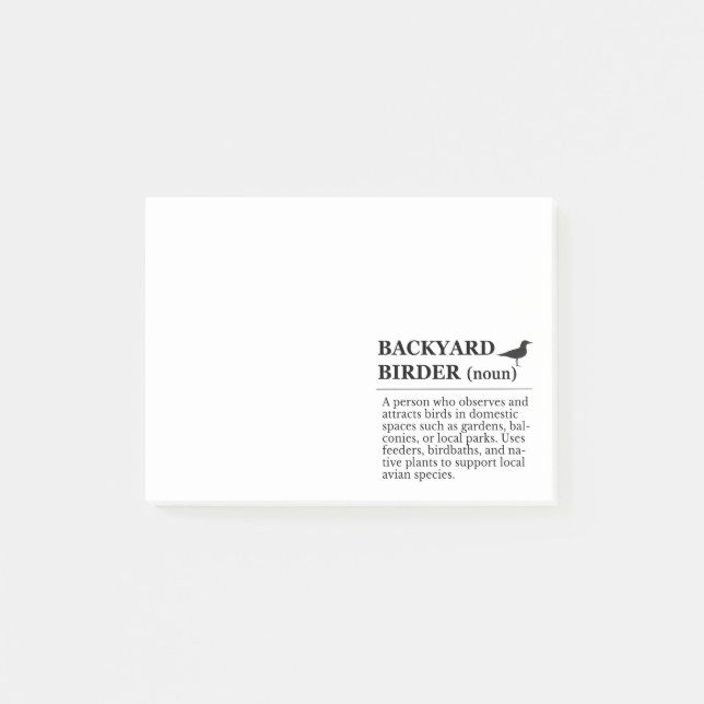 Post-it® Définition de l'observateur d'oiseaux de jardin -  (Devant)