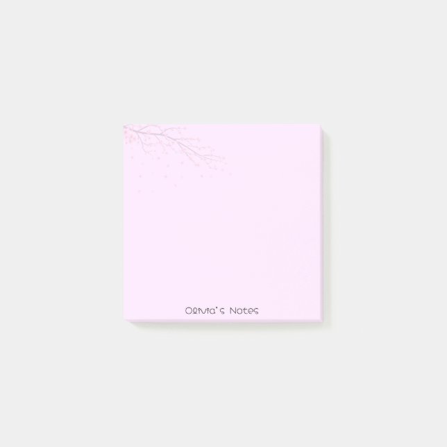 Post-it® dégradé de fleurs rose Nom personnalisé (Devant)