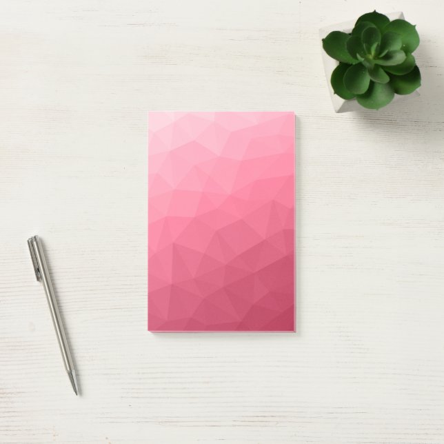 Post-it® Dégradé géométrique en maille motif rose clair (Bureau)