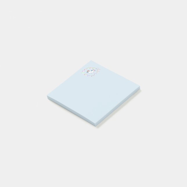 Post-it® Délice du Coin Licorne Bleu Clair (Incliné)