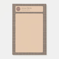 Délicieuse crémeuse Brown À damiers Motif avec log