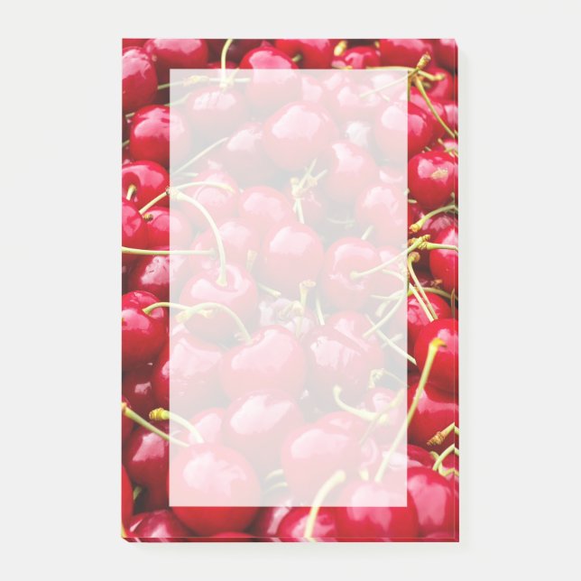 Post-it® délicieuse photo de fruits de cerises rouges migno (Devant)