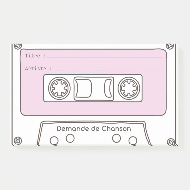 Post-it® Demande Musique "Cassette" (Devant)