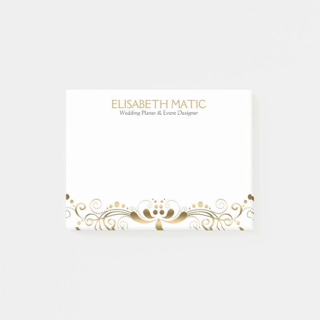 Post-it® Dentelle florale de ton or (Devant)