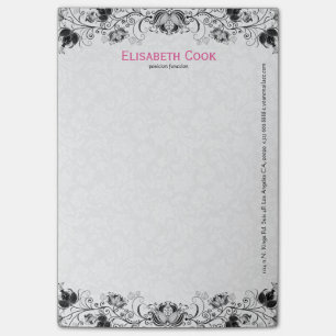 Post-it® Dentelle Florale Vintage Noire Et Blanc