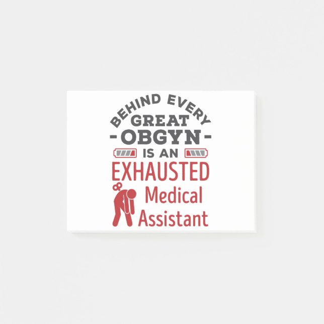 Post-it® Derrière le grand OBGYN Assistant Médicale épuisé (Devant)
