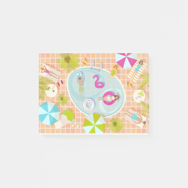 Post-it® Des filles et des garçons du bikini jouant au jeu  (Devant)