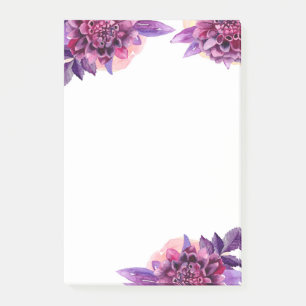 Post-it® Des notes de fleurs violettes. Fleur lilas aquarel