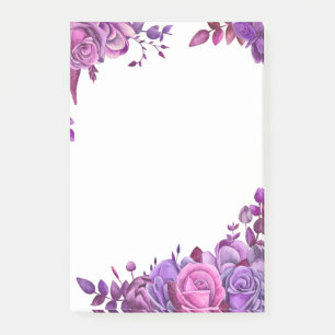 Post-it® Des notes de fleurs violettes. Lilac floral. Botan