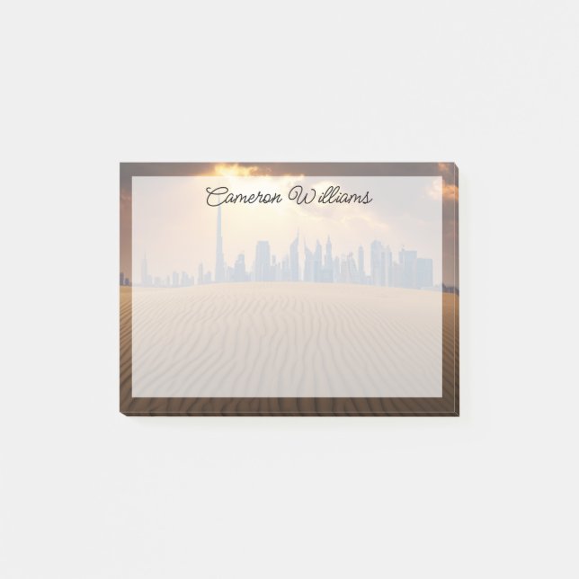 Post-it® Deserts | Dubai's Skyline View from Sand Dune (Devant)