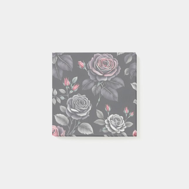 Post-it® Design d'art floral Rose sombre (Devant)