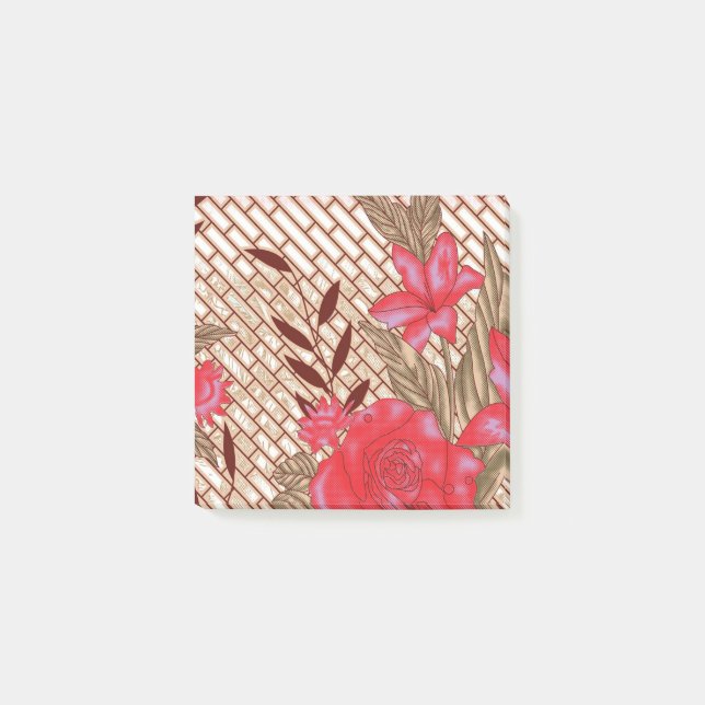Post-it® Design de tissu complexe avec motifs floraux (Devant)