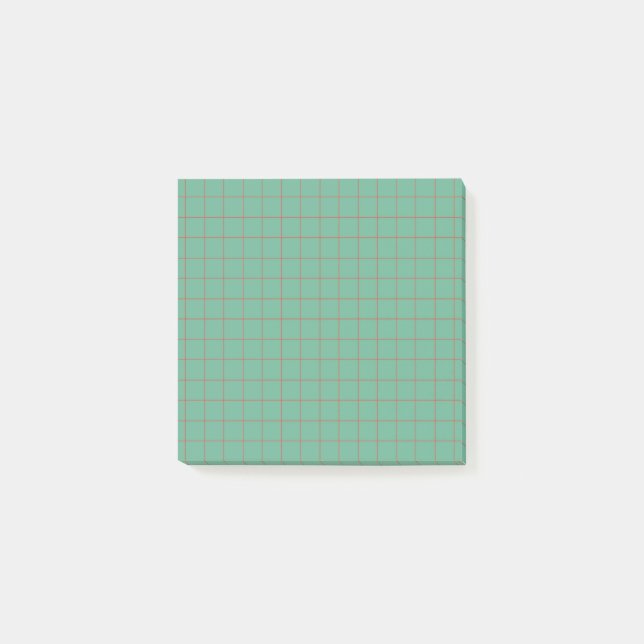 Post-it® Design esthétique Turquoise À damiers Motif (Devant)