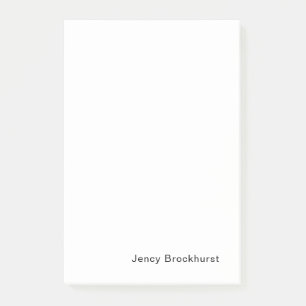 Post-it® Design Masculin Minimaliste Classique Blanc
