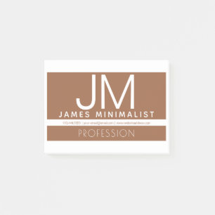 Post-it® Design minimaliste professionnel moderne Marron