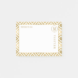 Post-it® Design Moderne Géométrique Or Et Blanc