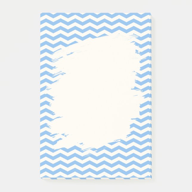 Post-it® Design motif zigzag bleu doux avec des notes passé (Devant)