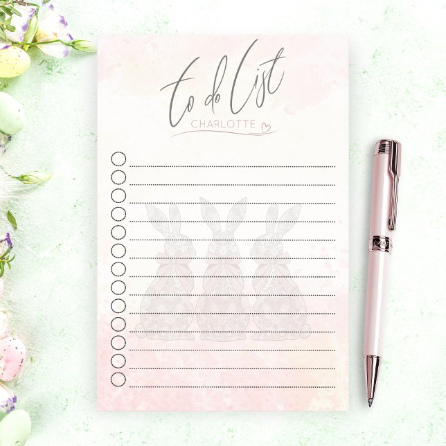 Post-it® Design personnalisé de lapin en aquarelle douce (Personalized Soft Watercolor Bunny Design Post-it Notes)