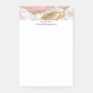 Post-it® Design Rose de luxe en marbre rose or