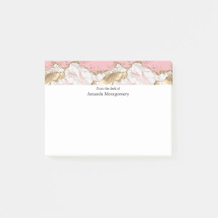 Post-it® Design Rose de luxe en marbre rose or