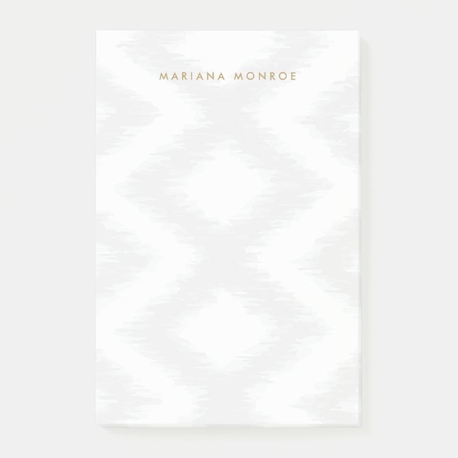 Post-it® DESIGNER IKAT MOTIF en gris/BLANC Personnalisé (Devant)