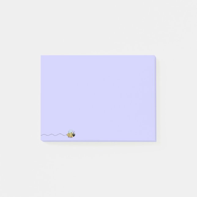 Post-it® dessin animé d'abeilles mignonnes cool violet post (Devant)