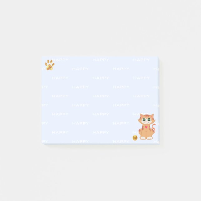 Post-it® Dessin animé de chat tigré roux (Devant)