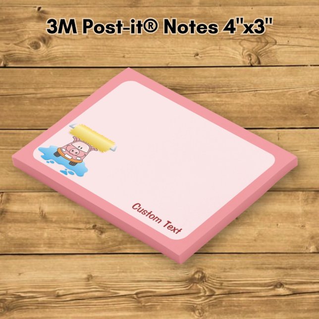 Post-it® Dessin animé de cochon de lavage de voiture (Créateur téléchargé)