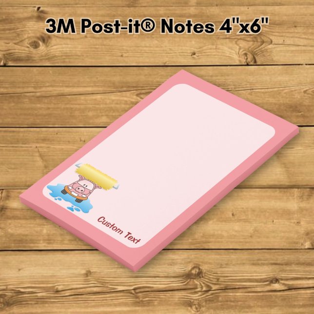 Post-it® Dessin animé de cochon de lavage de voiture (Créateur téléchargé)