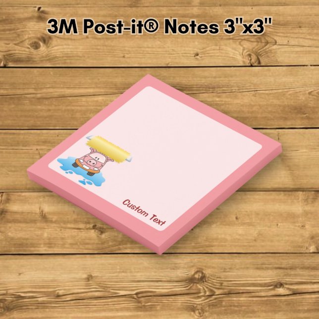Post-it® Dessin animé de cochon de lavage de voiture (Créateur téléchargé)