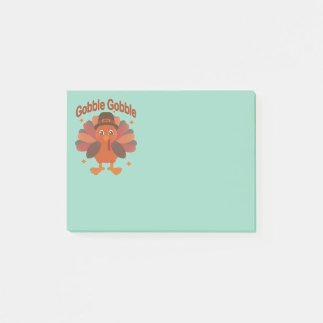 Post-it® Dessin animé de dinde de Thanksgiving mignon – “Gl (Devant)