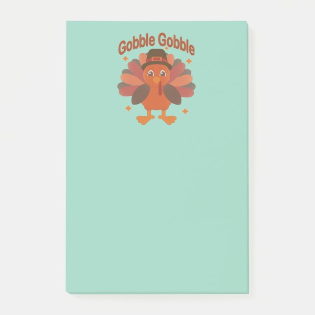Post-it® Dessin animé de dinde de Thanksgiving mignon – “Gl (Devant)