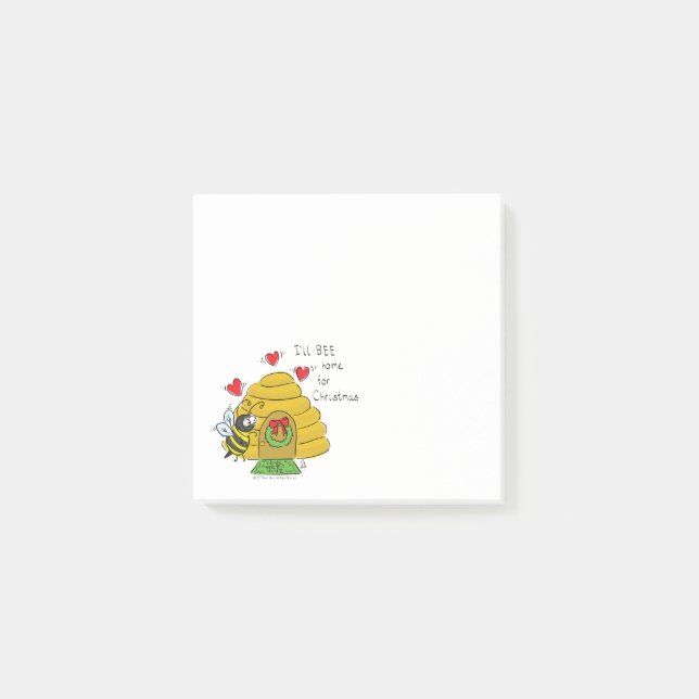 Post-it® Dessin animé de Noël abeille (Devant)