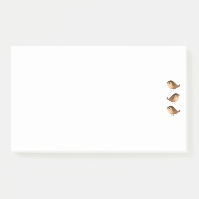 Post-it® Dessin animé d'oiseau moineau (Devant)