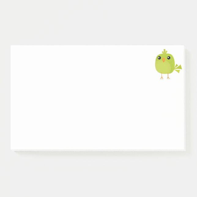 Post-it® Dessin animé d'oiseau vert   (Devant)