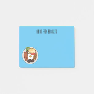 Post-it® dessin animé du petit-déjeuner anglais