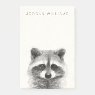 Post-it® Dessin au crayon de Raccoon