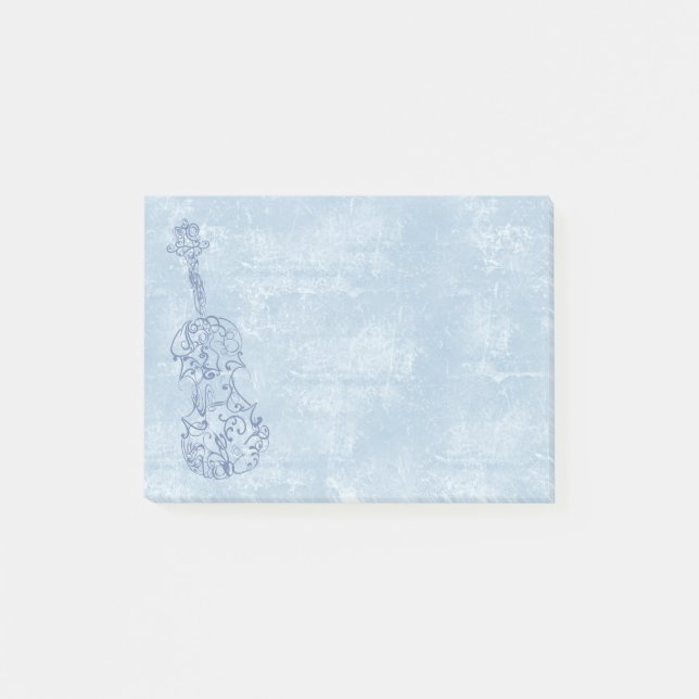 Post-it® Dessin au trait bleu violon sur l'effet texturisé (Devant)