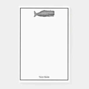 Post-it® Dessin de baleine du 19e siècle de style vintage N