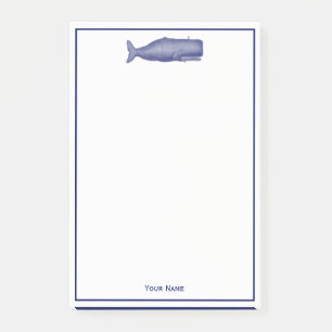 Post-it® Dessin de baleine du XIXe siècle de style vintage 