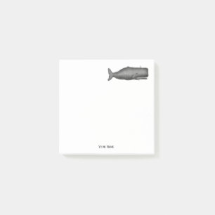 Post-it® Dessin de baleine du XIXe siècle de style vintage 