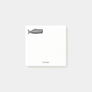 Post-it® Dessin de baleine vintage du 19e siècle N