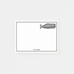 Post-it® Dessin de baleine vintage du XIXe siècle N