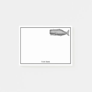 Post-it® Dessin de baleines vintage du 19e siècle