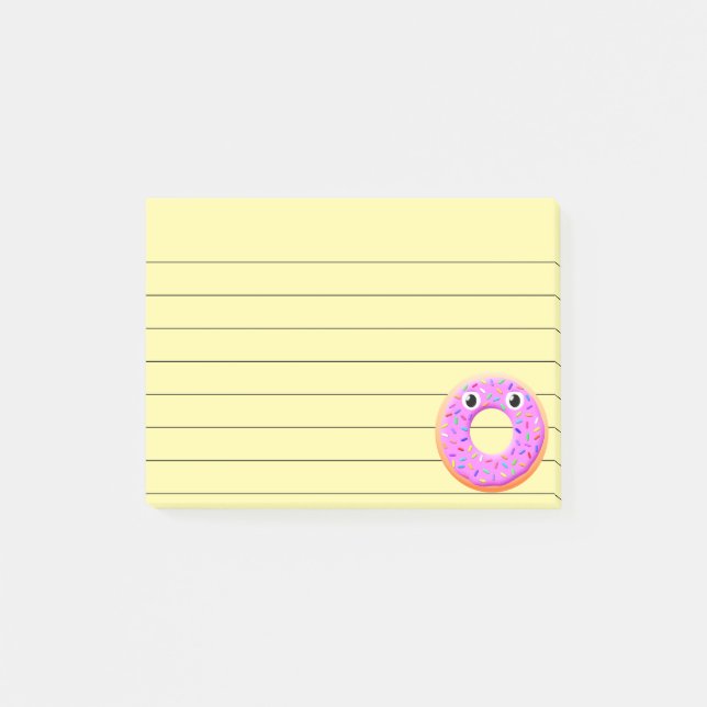 Post-it® Dessin de beignet aux yeux et aux paillettes sur p (Devant)