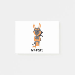 Post-it® Dessin de chien d'unité K9 Berger allemand de dess