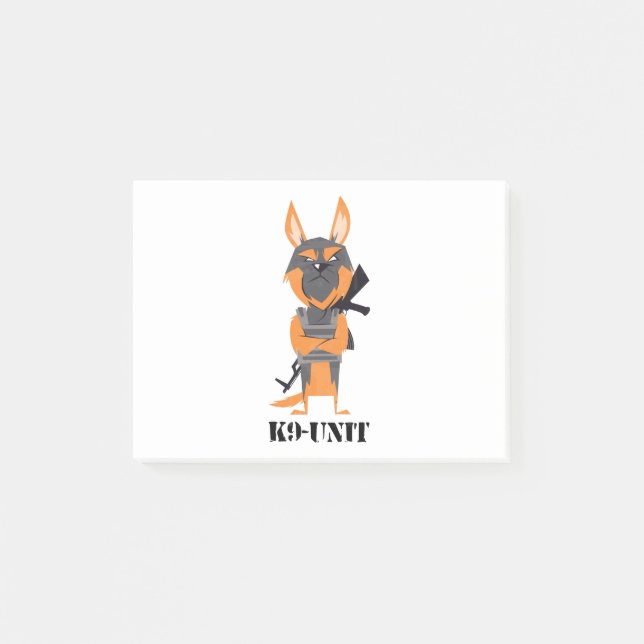 Post-it® Dessin de chien d'unité K9 Berger allemand de dess (Devant)