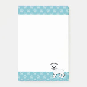 Post-it® Dessin de chien Staffordshire Bull Terrier blanc