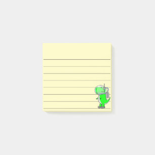Post-it® Dessin de l'astronaute vert Dinosaure 3x3 Jaune
